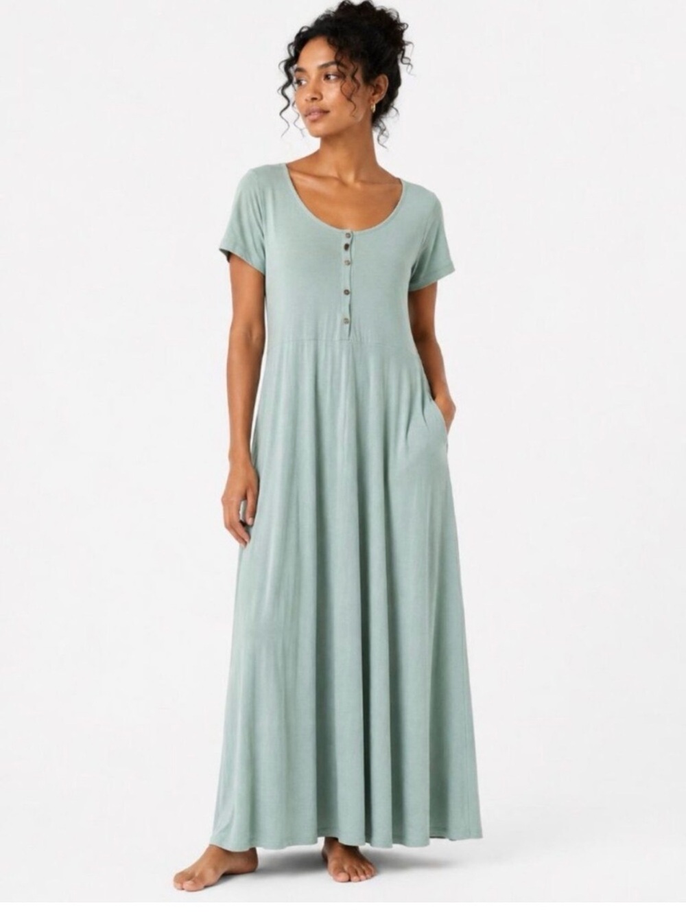 Free Bird Nest Sage Green Button Front Jumper XL Like New
